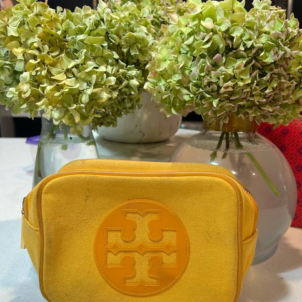 Tory Burch Yellow Cosmetic Bag